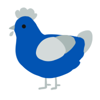 A ultramarine and silver chicken