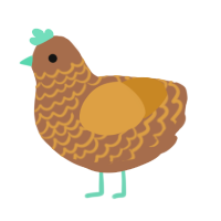 Golden Kiwi, a brown and orange chicken with a lace pattern