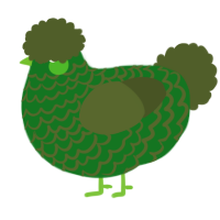 A leaf and olive chicken with a lace pattern