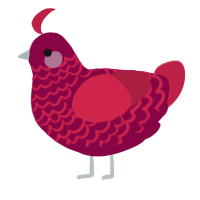 Ribbon, a maroon and crimson chicken with a lace pattern