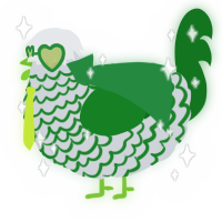 A mist and leaf chicken with a lace pattern