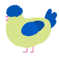 A lemon and ultramarine chicken
