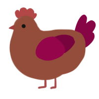 A russet and maroon chicken