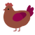 A russet and maroon chicken