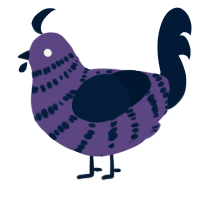 A overcast and tumblr chicken with a bar pattern
