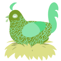 A chartreuse and spring chicken with a double-lace pattern