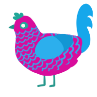 (unnamed), a fuchsia and sky chicken with a lace pattern