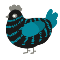 A sable and sea chicken with a bar pattern
