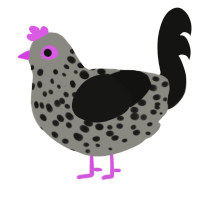 (unnamed), a ash and black chicken with a speckle pattern