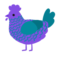 Purple Ocean, a blurple and sea chicken with a lace pattern