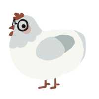 A white and silver chicken with a head pattern