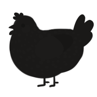A sable chicken with a speckle pattern