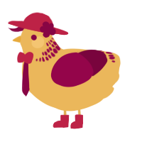 A honey and maroon chicken with a neck-band pattern