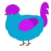 A cerulean and amethyst chicken
