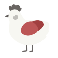 A white and red chicken