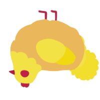 A honey and yellow chicken with a head pattern