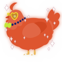 A vermilion chicken with a head pattern