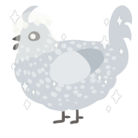 A mist chicken with a speckle pattern