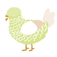 A lemon and cream chicken with a lace pattern