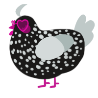 A sable and silver chicken with a speckle pattern