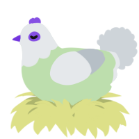 A gluppy and mist chicken with a head pattern