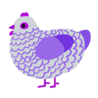 (unnamed), a mist and blurple chicken with a lace pattern