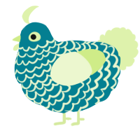 A sea and apple chicken with a lace pattern