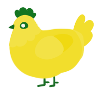 bornana, a yellow chicken with a head pattern