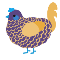 A overcast and honey chicken with a lace pattern