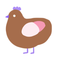 SuperQ, a brown and rose chicken with a lace pattern