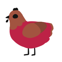 (unnamed), a crimson and russet chicken with a head pattern