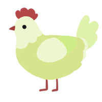 A lemon and apple chicken with a head pattern