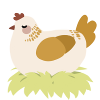 A cream and gold chicken with a neck-band pattern