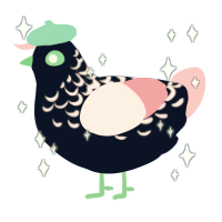 A tumblr and rose chicken with a half-lace pattern
