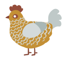 A gold and silver chicken with a lace pattern