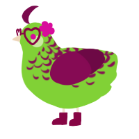 A grass and wine chicken with a half-lace pattern