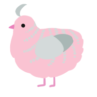 A rose and silver chicken with a half-bar pattern
