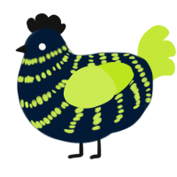 A tumblr and lime chicken with a bar pattern