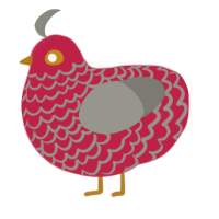 A crimson and ash chicken with a lace pattern