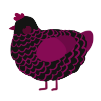 A black and wine chicken with a lace pattern