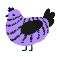 A lilac and sable chicken with a bar pattern
