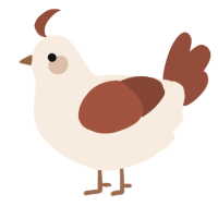 A cream and russet chicken
