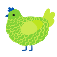 A grass and lime chicken with a lace pattern