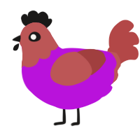 Davesport - WIP, a amethyst and red chicken with a head pattern