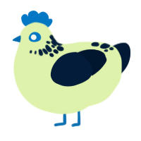 A apple and tumblr chicken with a neck-speckle pattern