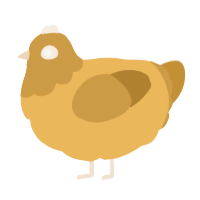 A honey and gold chicken with a head pattern