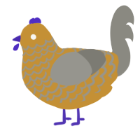 A gold and ash chicken with a lace pattern