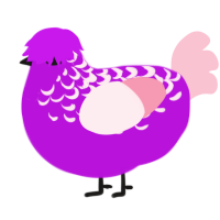 (unnamed), a amethyst and rose chicken with a half-lace pattern