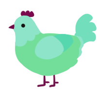 A spring and mint chicken with a head pattern