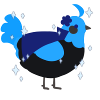 A sable and sky chicken with a head pattern